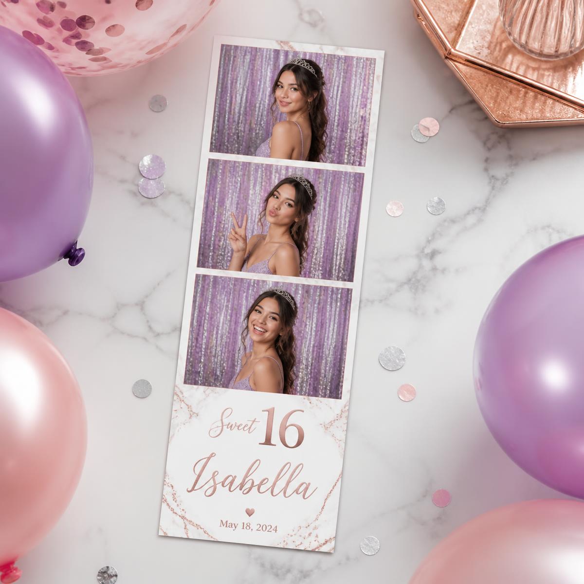 Personalized Sweet 16 print design with her name, age and party date