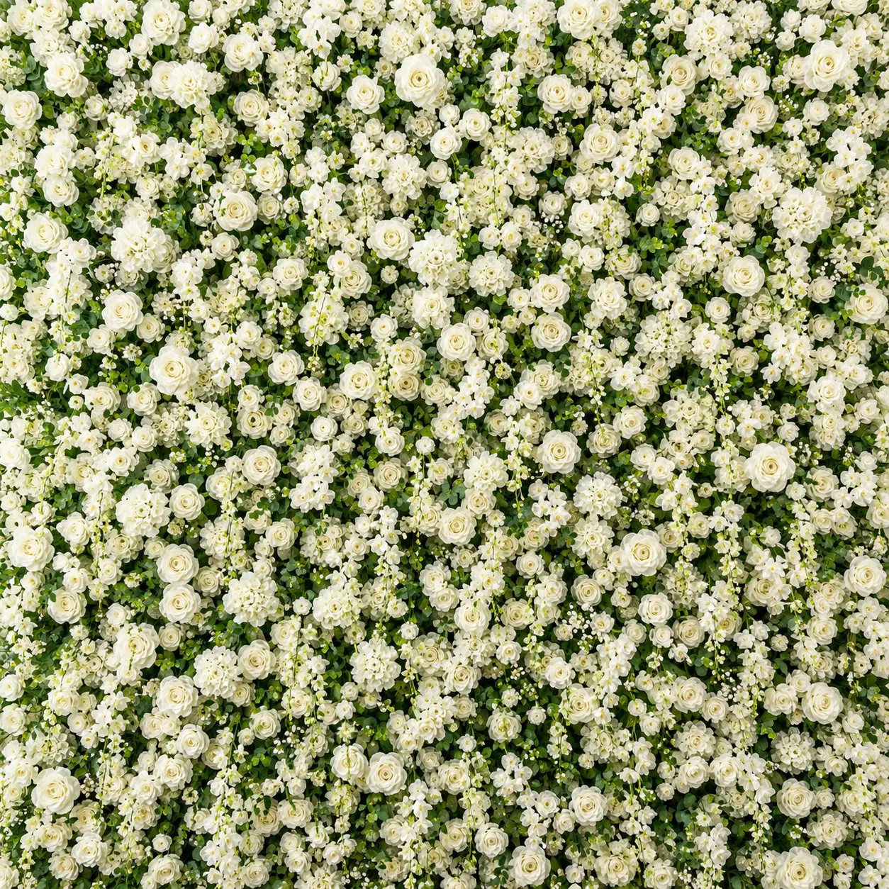 Lush cream and blush rose flower wall backdrop